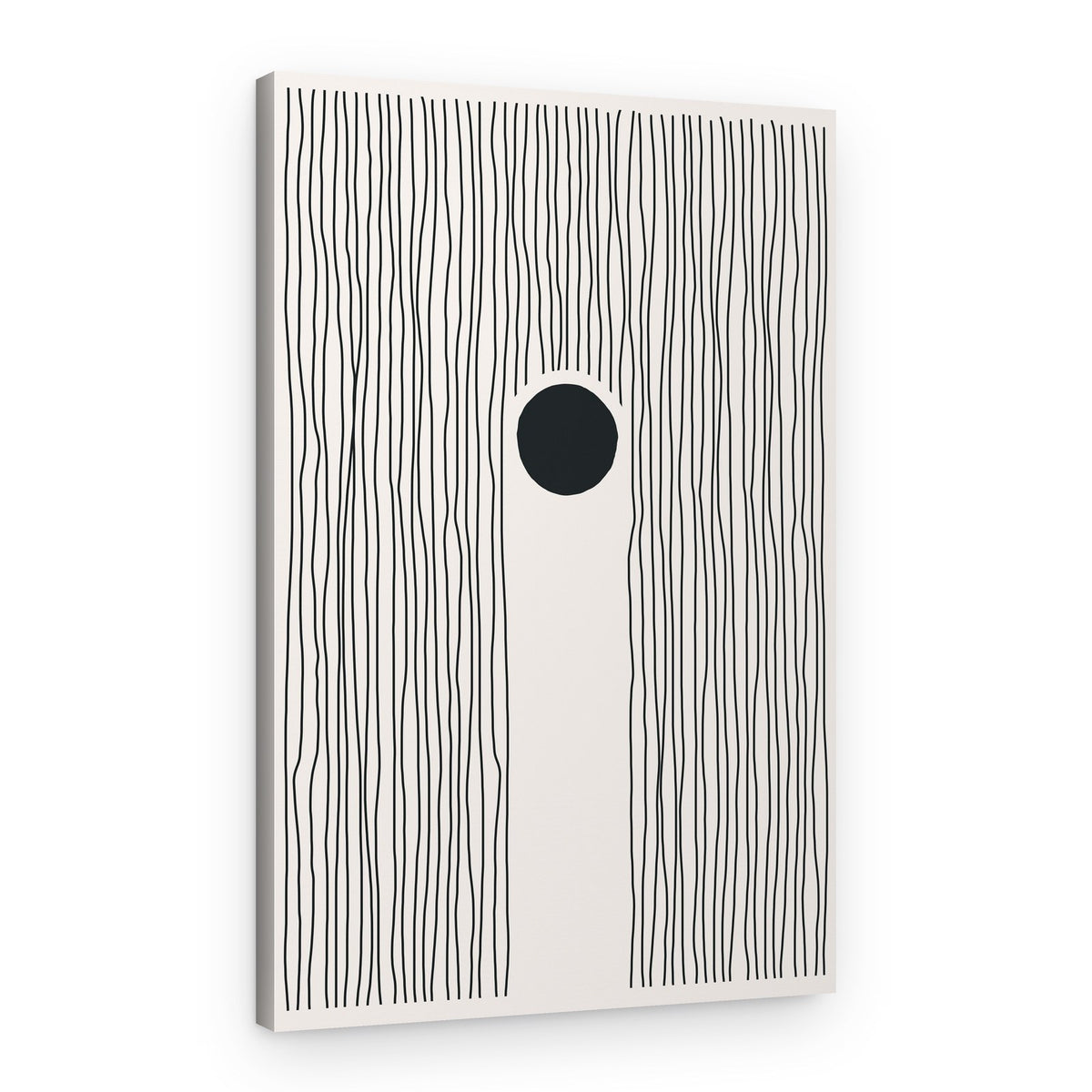 Minimalist Black Circle Lines – Canvas Print