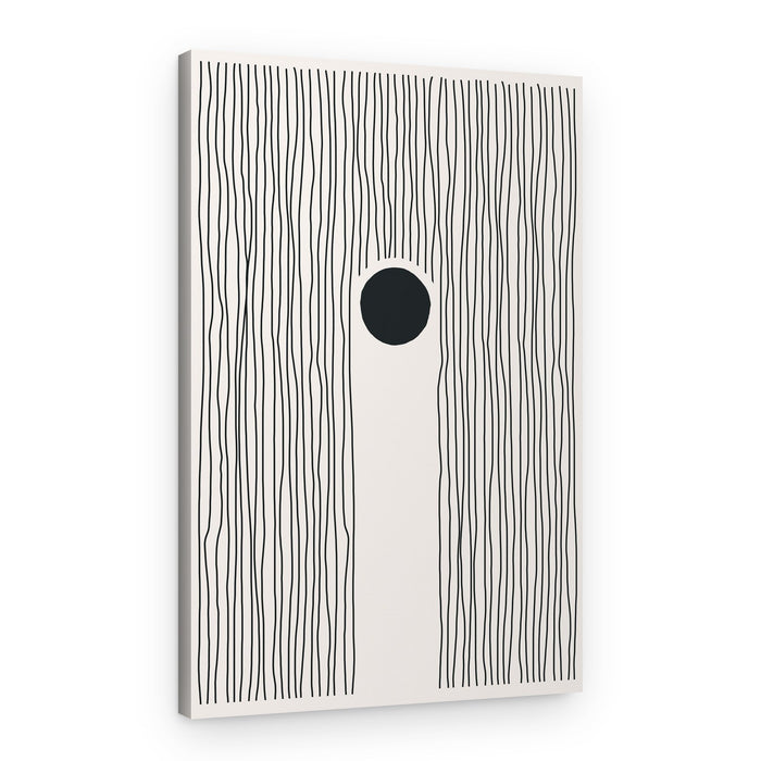 Minimalist Black Circle Lines – Canvas Print