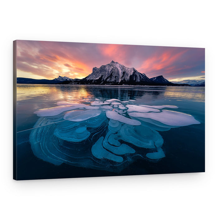 Ice Bubbles Mountain Sunset – Canvas Print