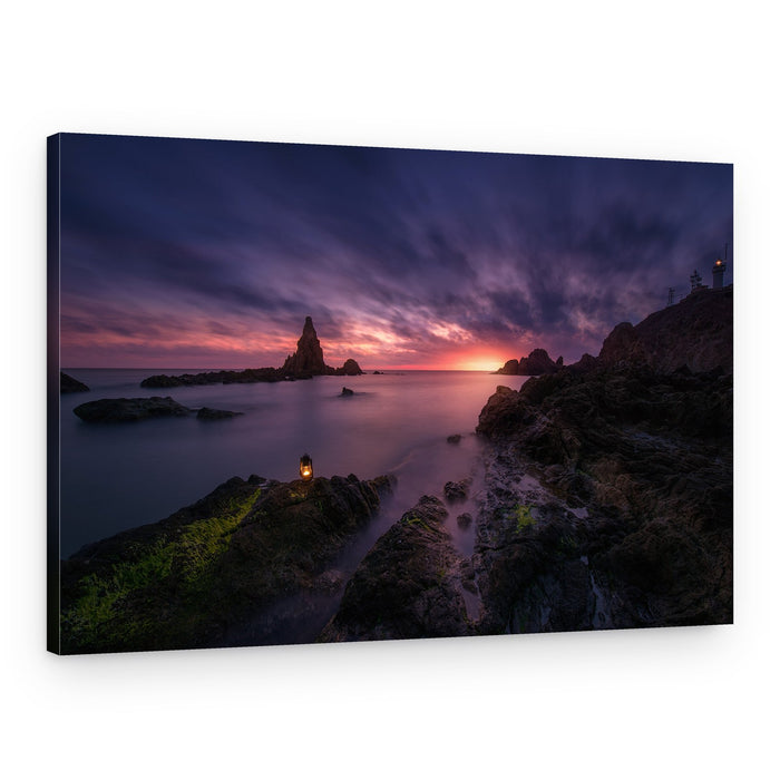 Twilight Lantern Coast – Canvas Print