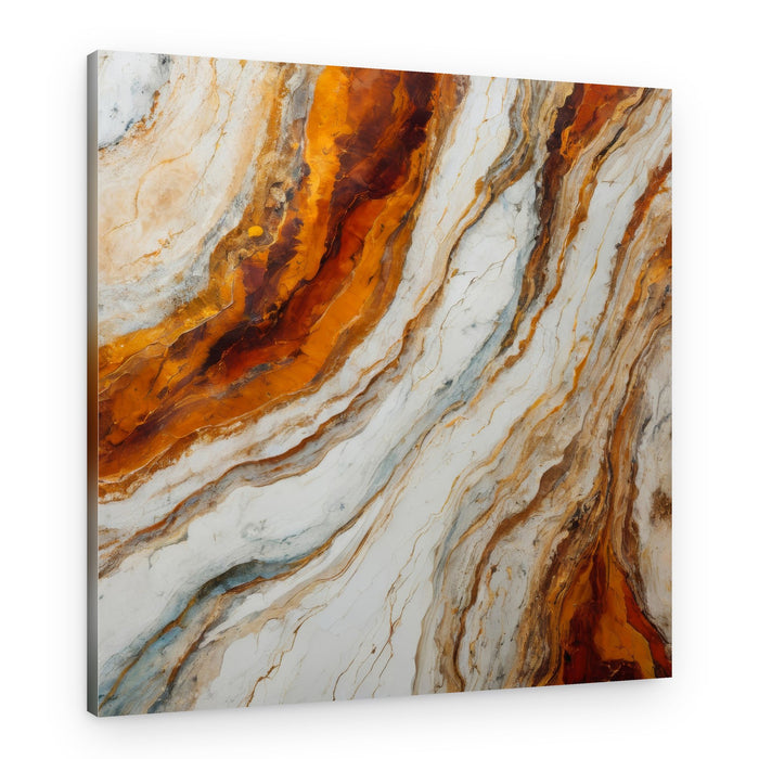 Fiery Marble Veins – Canvas Print