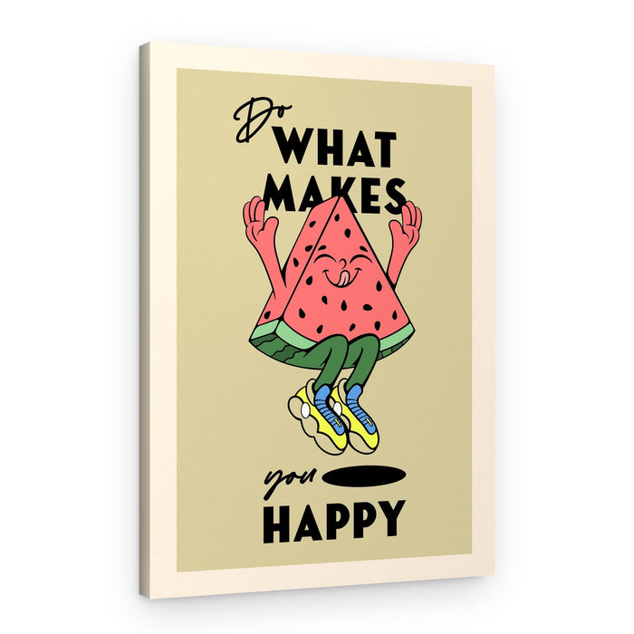 Happy Watermelon Quote – Canvas Print