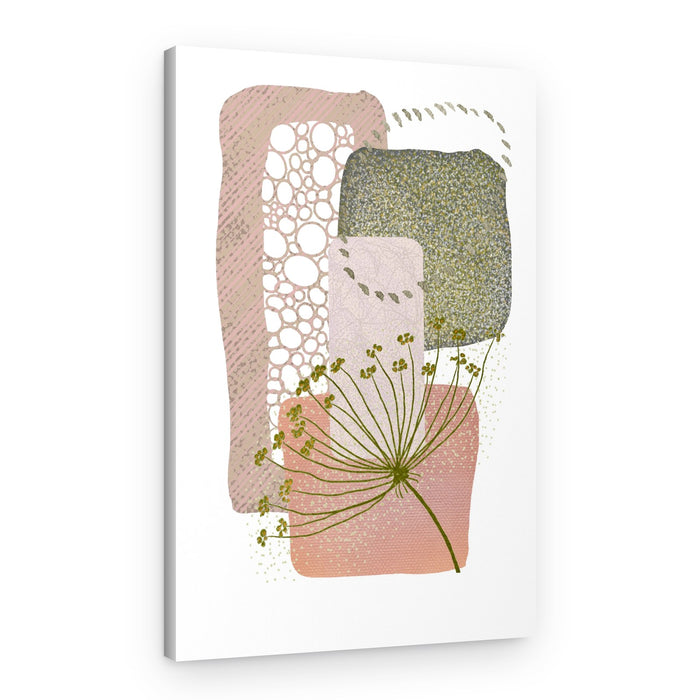 Blush Green Abstract Flower – Canvas Print