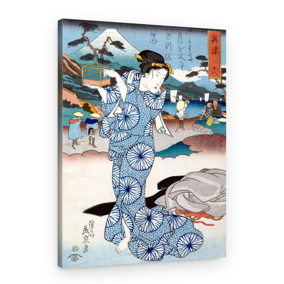 Japanese Woman (1830) Vintage Woodblock Print – Canvas Print