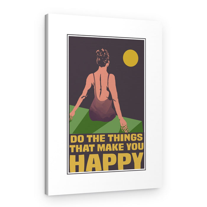 Night Woman Happy Quote – Canvas Print