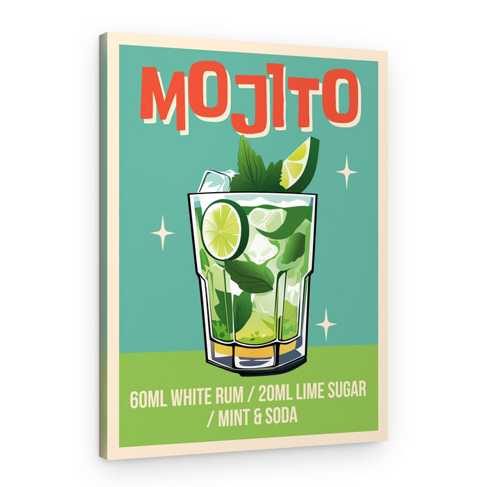 Retro Mojito Cocktail – Canvas Print