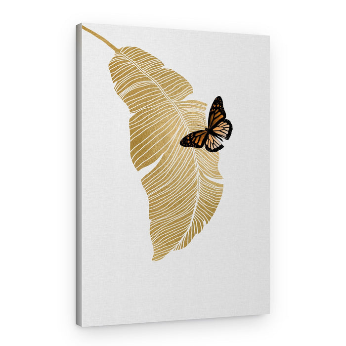 Golden Leaf Butterfly – Canvas Print