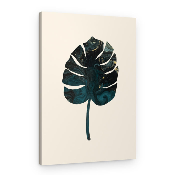 Marbled Monstera Leaf – Canvas Print
