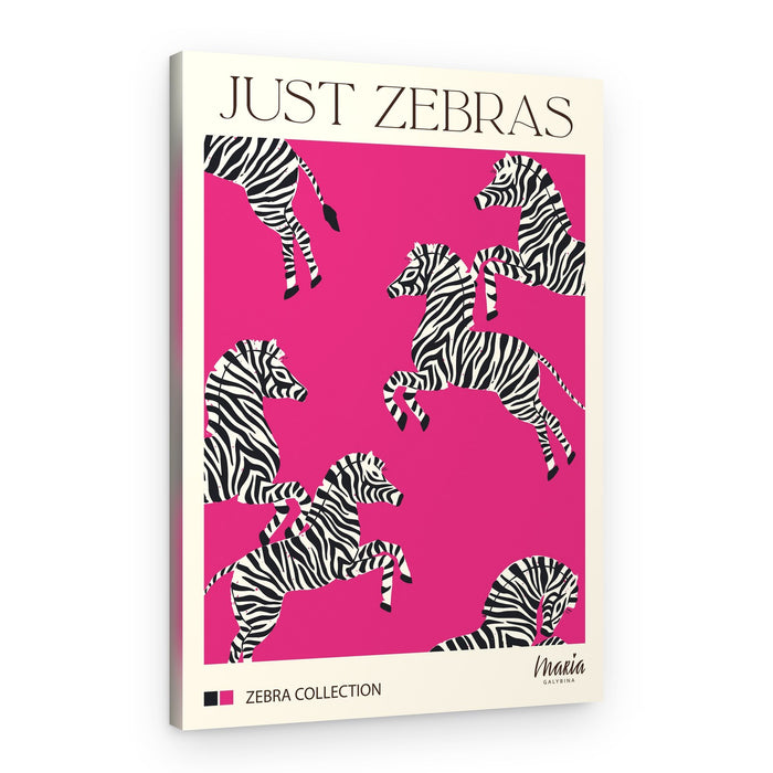 Pink Zebras Running – Canvas Print