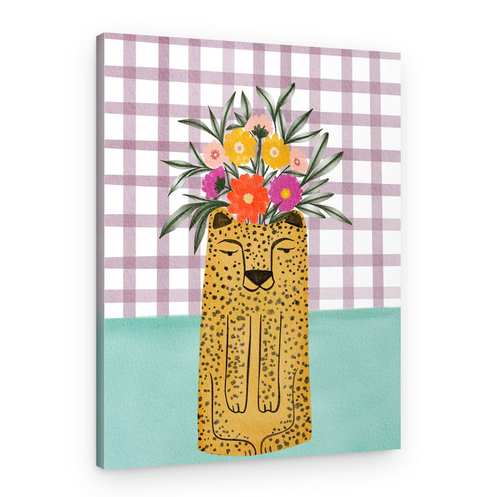 Whimsical Cheetah Flowers – Canvas Print