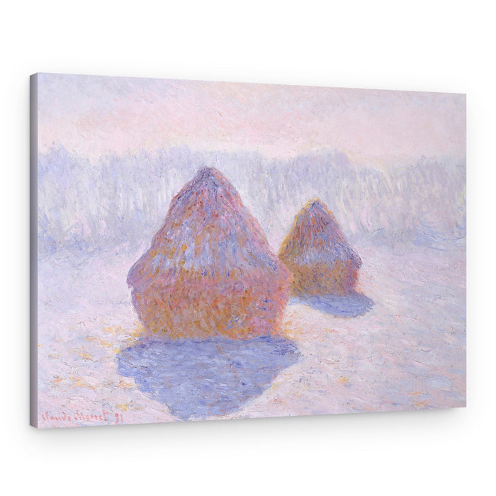 Haystacks (effect of Snow and Sun) (1891) By Claude Monet – Canvas Print