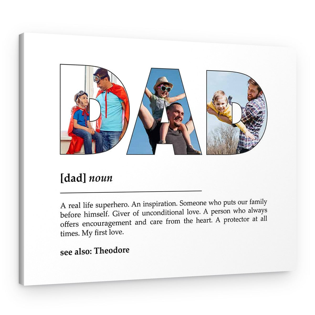 Dad Definition Custom Photo Canvas Print – Canvas Print