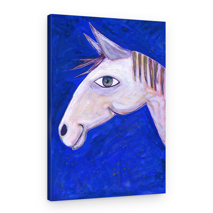 Whimsical White Horse – Canvas Print