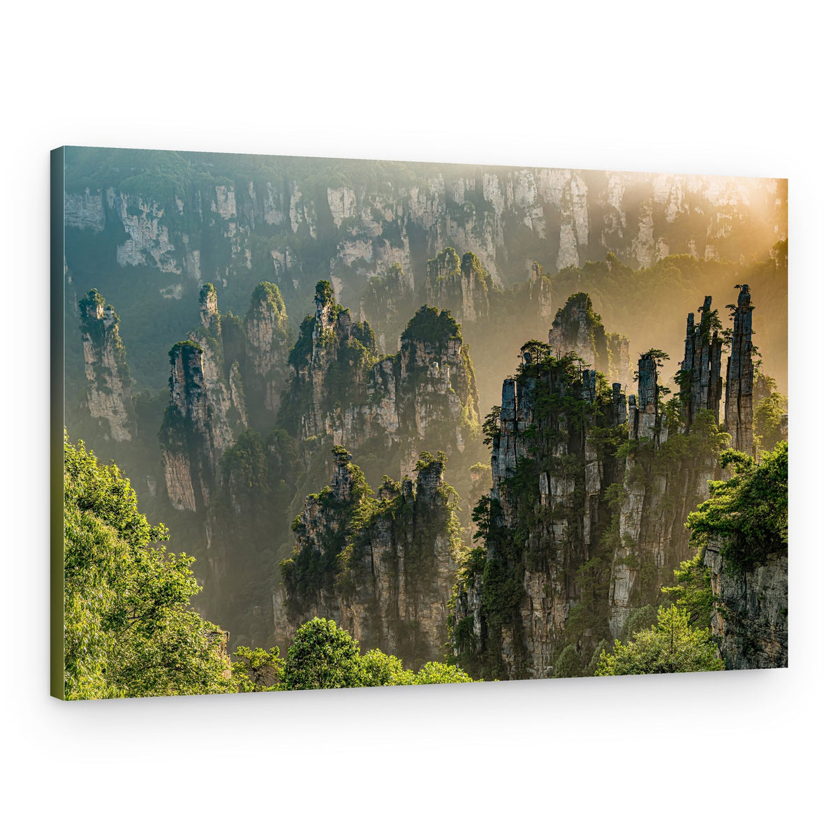 Misty Mountain Pillars – Canvas Print