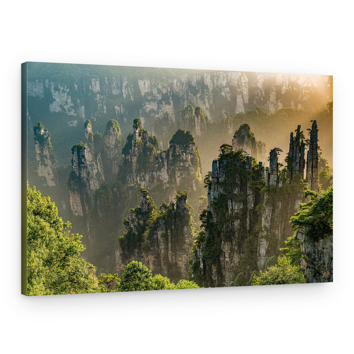 Misty Mountain Pillars – Canvas Print
