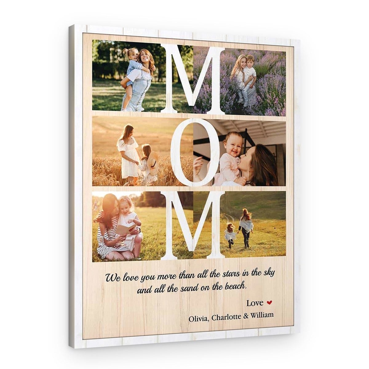 Personalized Mom Photo Collage With Quote Canvas Print – Canvas Print – Design B