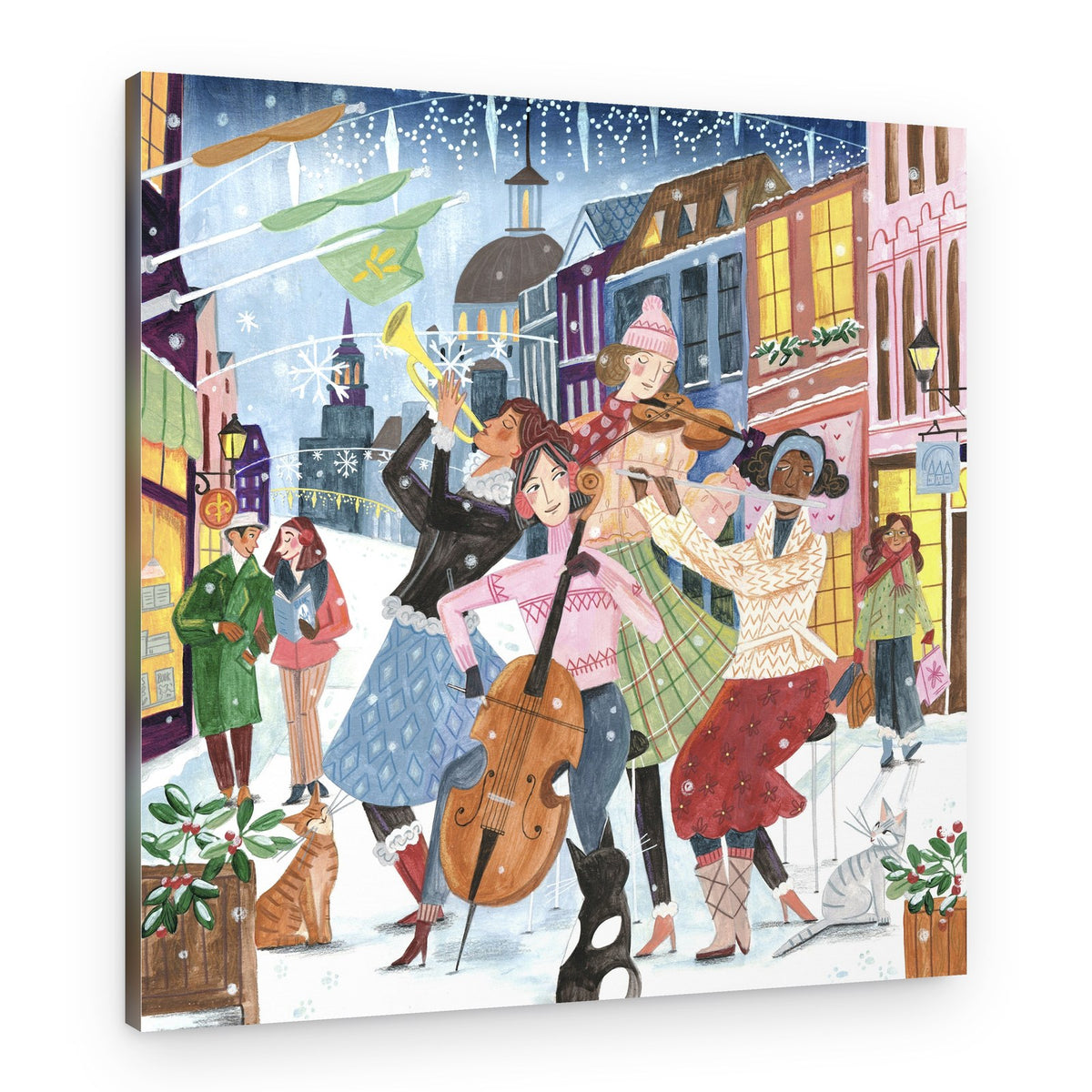 Music in Montreal Christmas – Canvas Print
