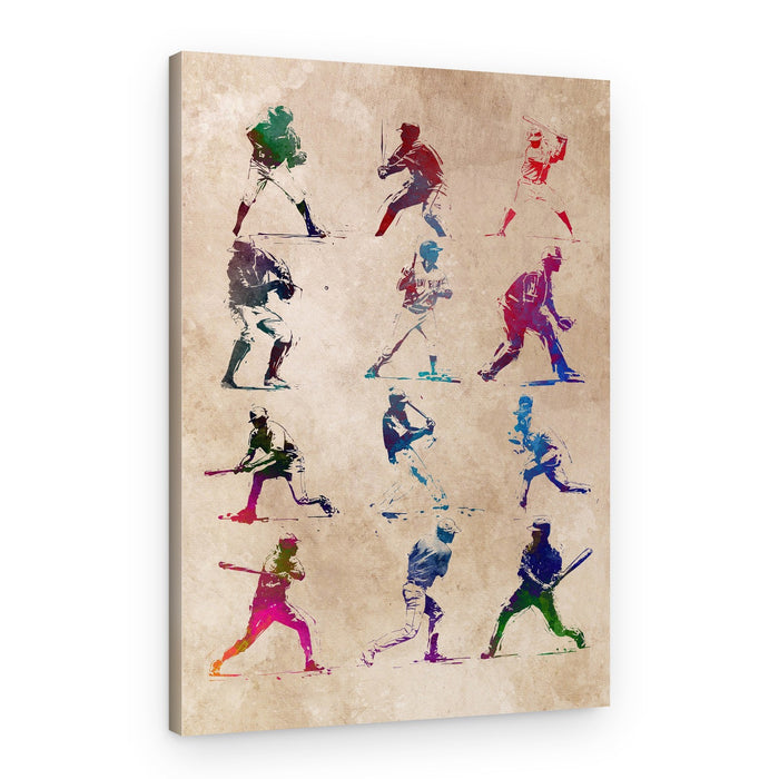 Colorful Baseball Players – Canvas Print