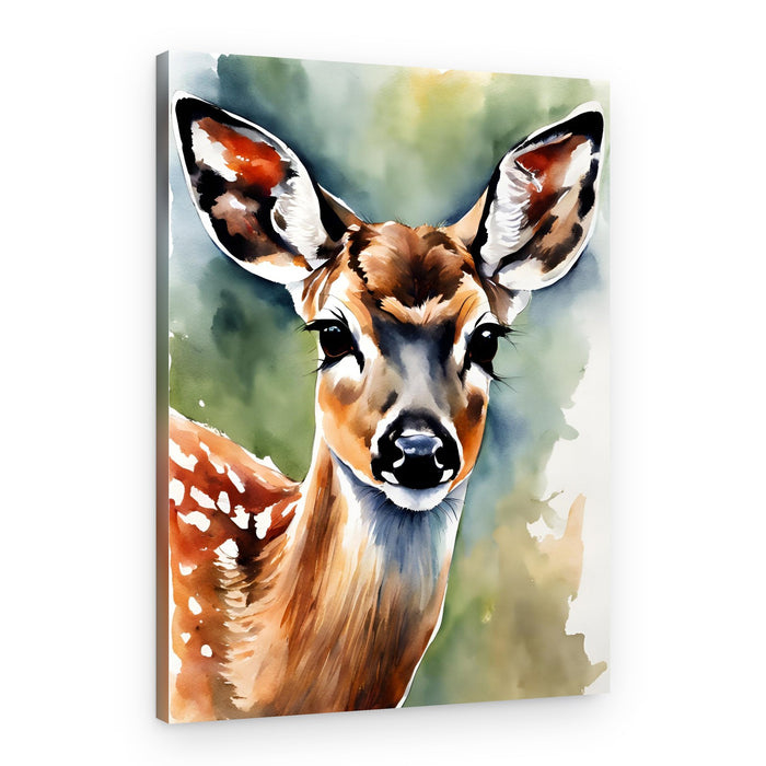 Gentle Fawn Portrait – Canvas Print