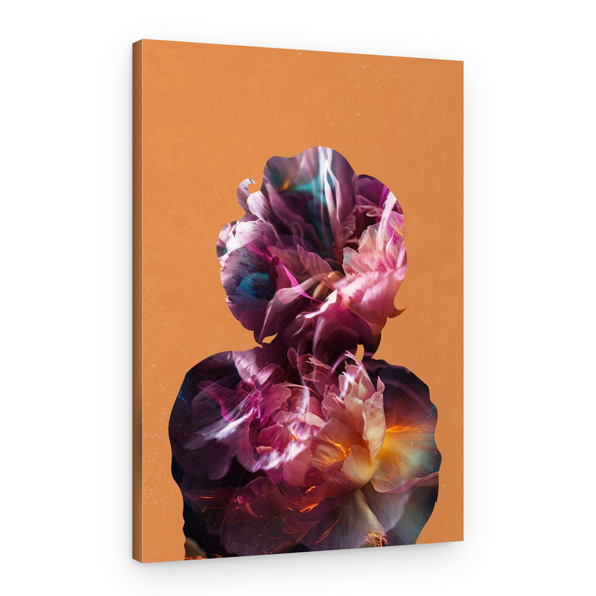 Vibrant Floral Portrait – Canvas Print