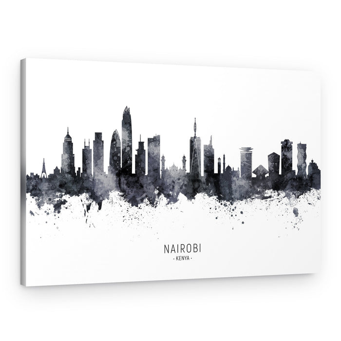 Nairobi Watercolor Skyline – Canvas Print