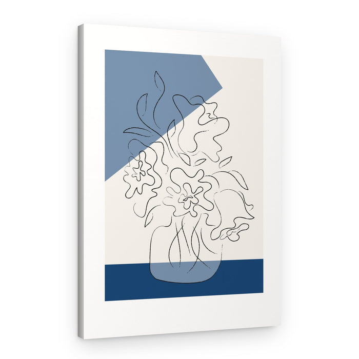 Abstract Blue Floral Vase – Canvas Print