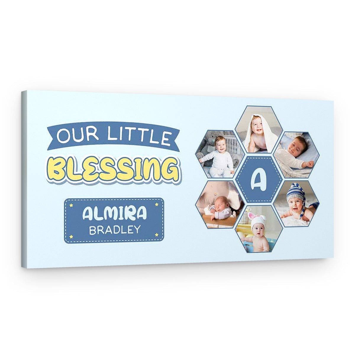 Our Little Blessing Custom Baby Photo Canvas Print – Canvas Print – Landscape