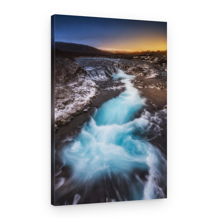 Turquoise River Glow – Canvas Print
