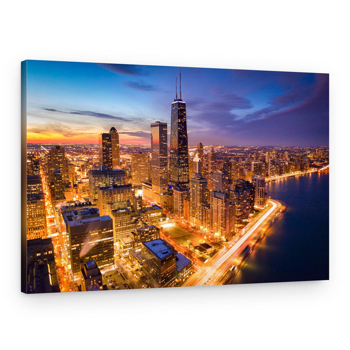 Vibrant Chicago Twilight – Canvas Print