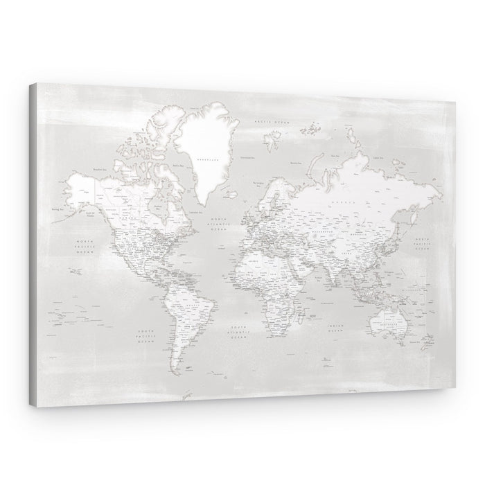 Minimalist World Map – Canvas Print