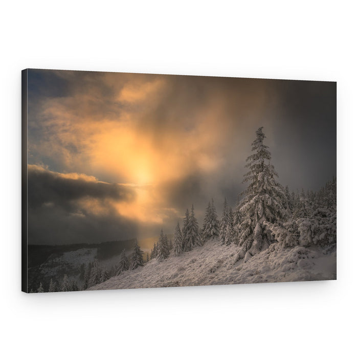 Golden Winter Peaks – Canvas Print