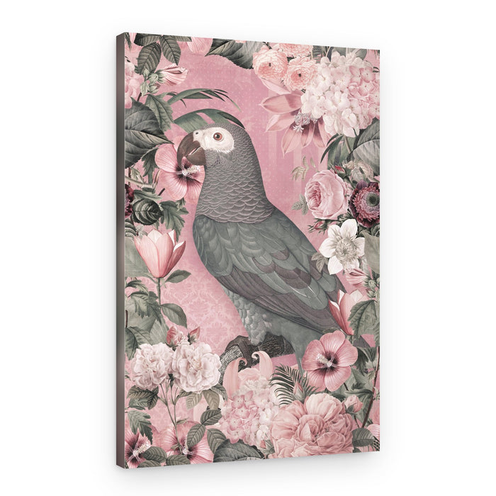 Pink Parrot Garden – Canvas Print