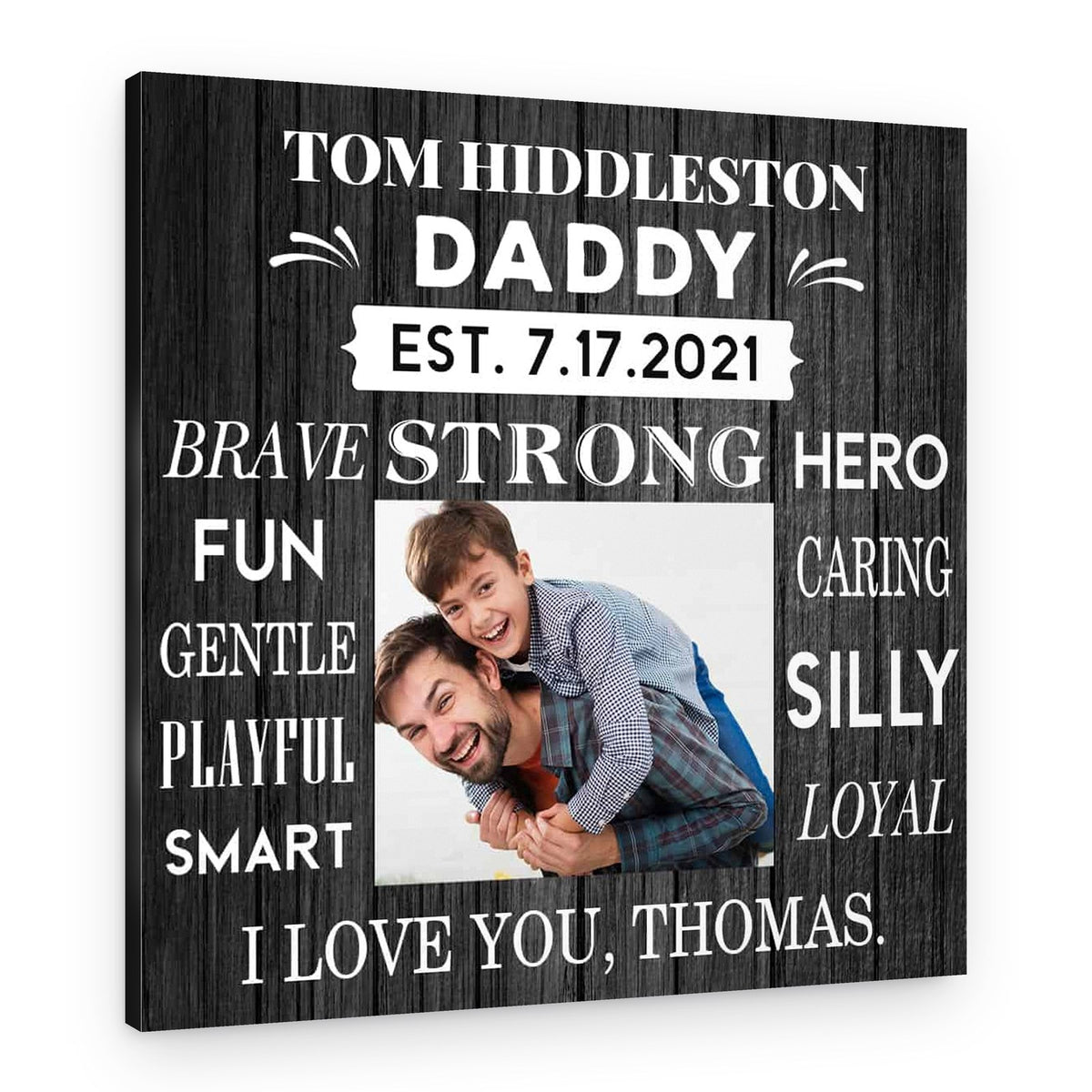 Personalized What Makes Daddy Great Photo Canvas Gift for Dad – Canvas Print