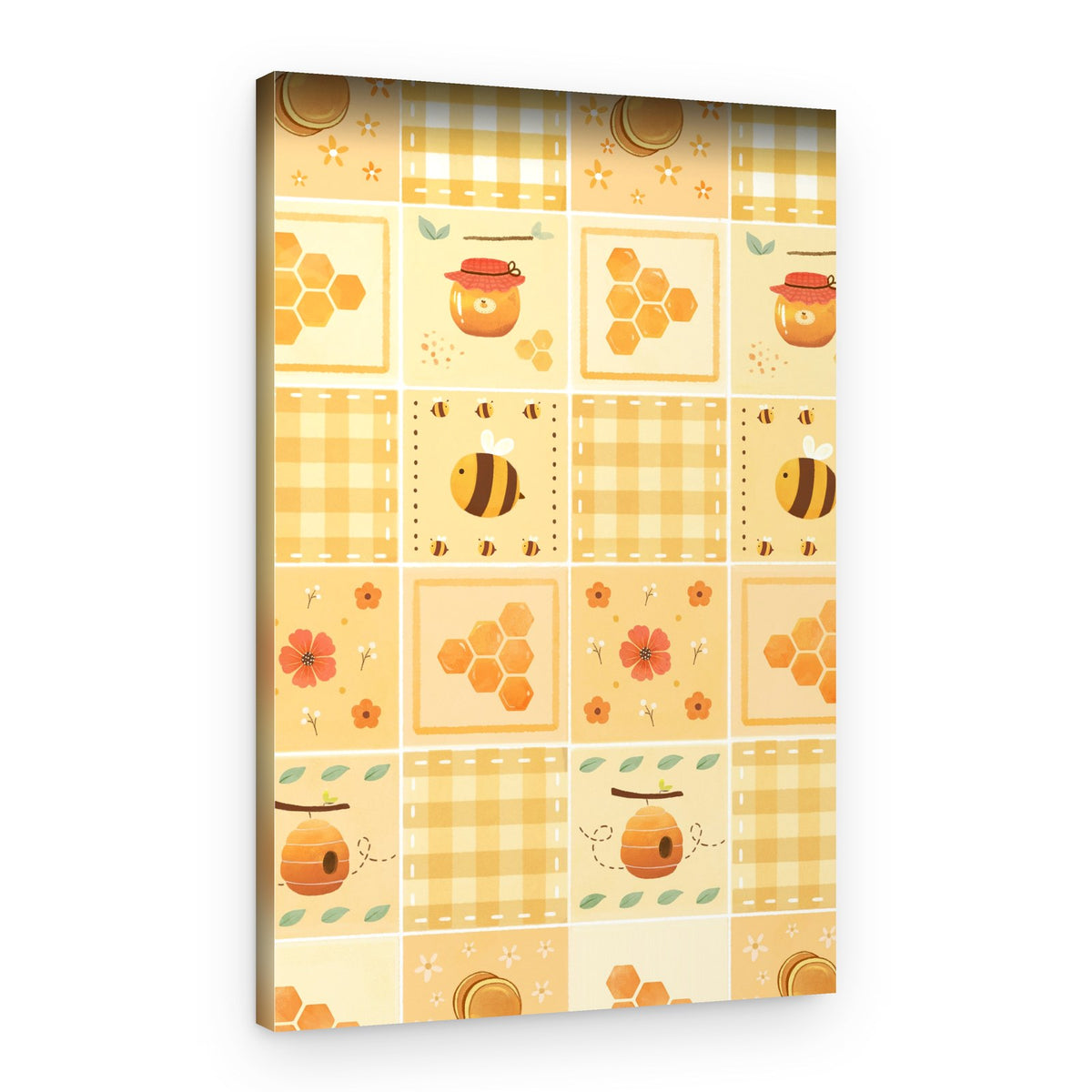 Sweet Honey Bee Quilt – Canvas Print