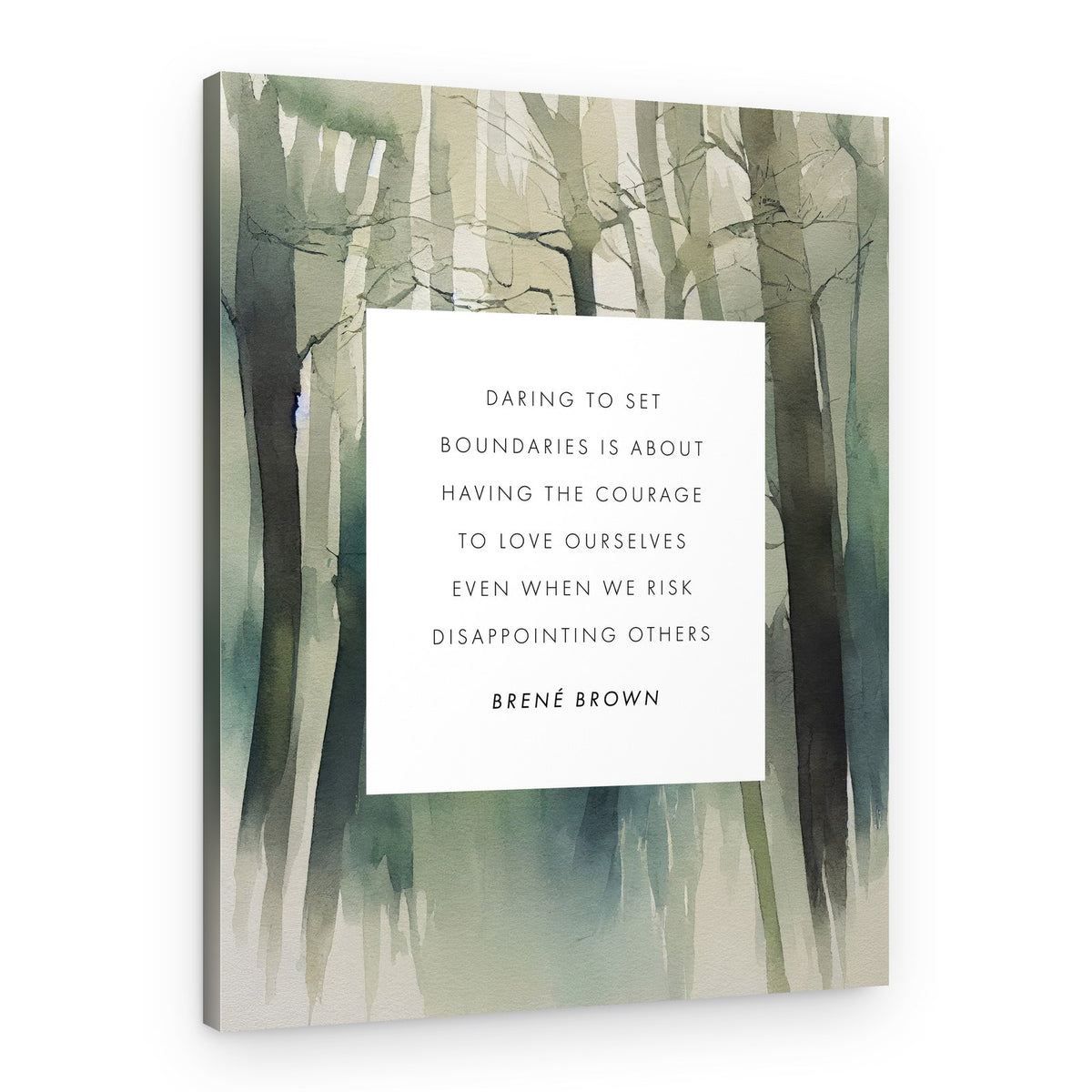 Muted Forest Watercolor – Canvas Print