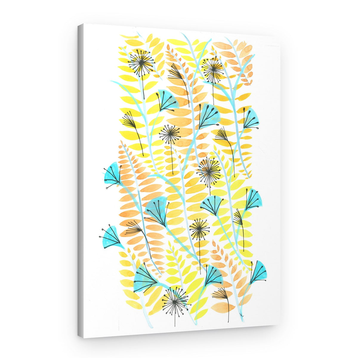 Basic Flowers Simple Leaves – Canvas Print