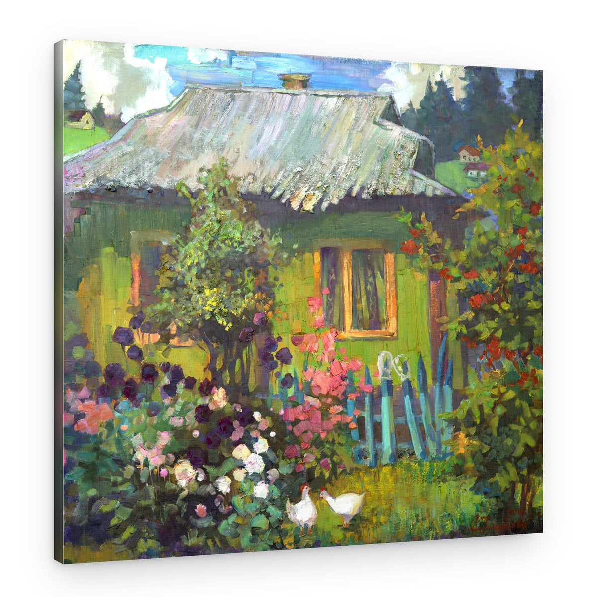 Rustic Home Summer Garden – Canvas Print