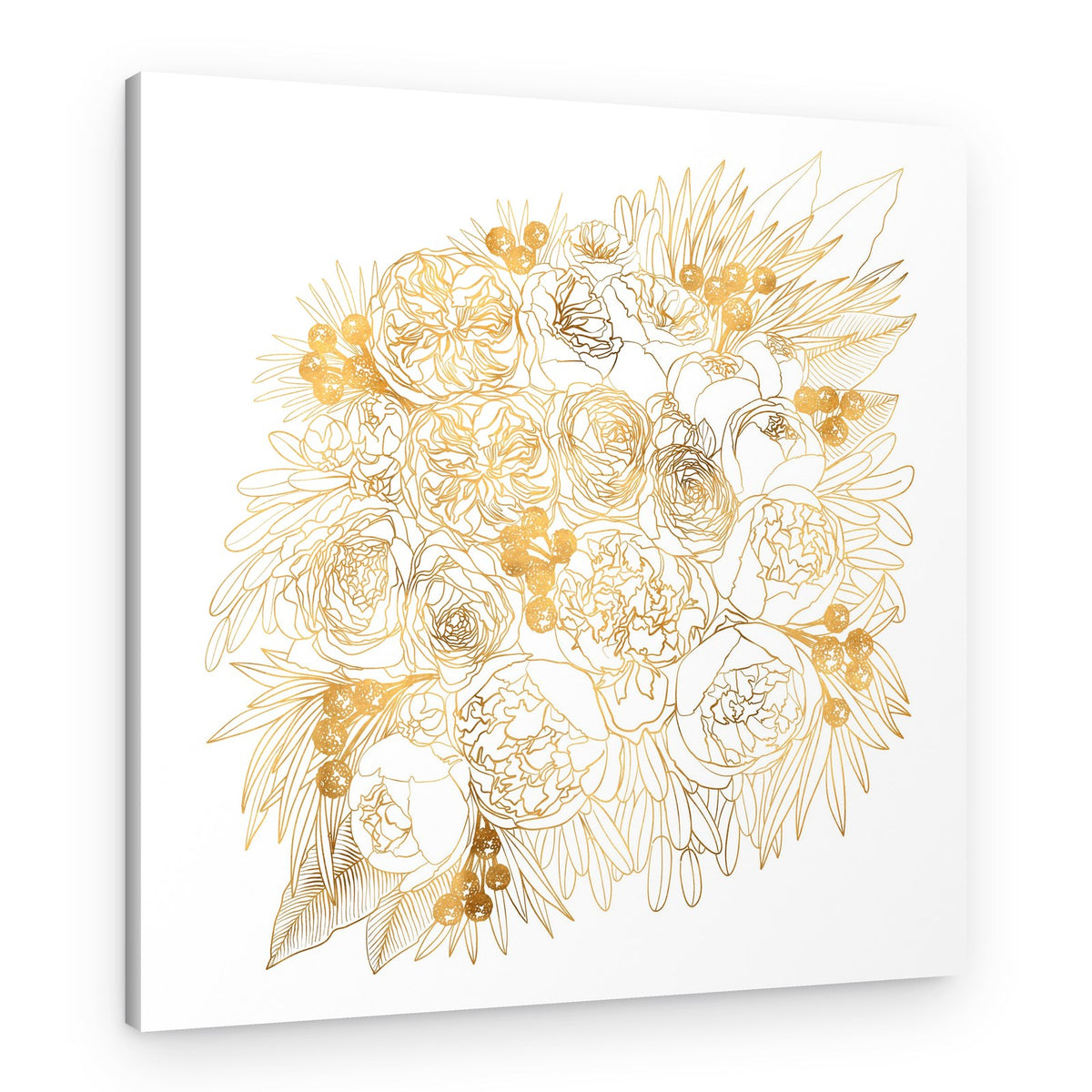 Elegant Gold Bouquet – Canvas Print
