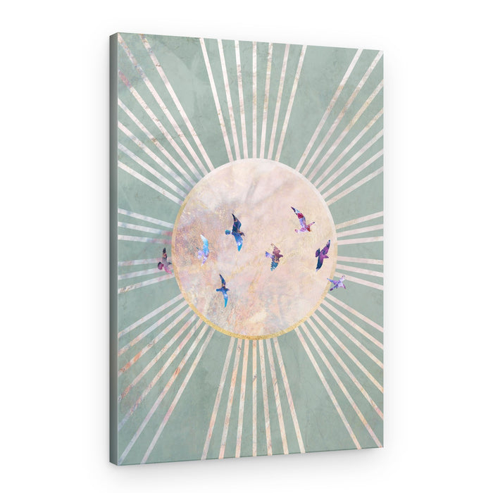 Celestial Birds Moon Rays – Canvas Print