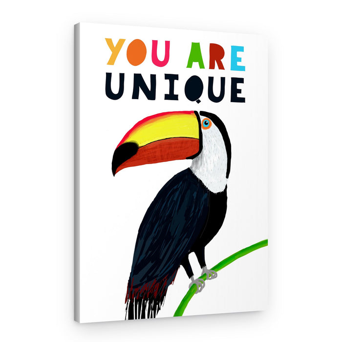 Colorful Toucan Unique Message – Canvas Print