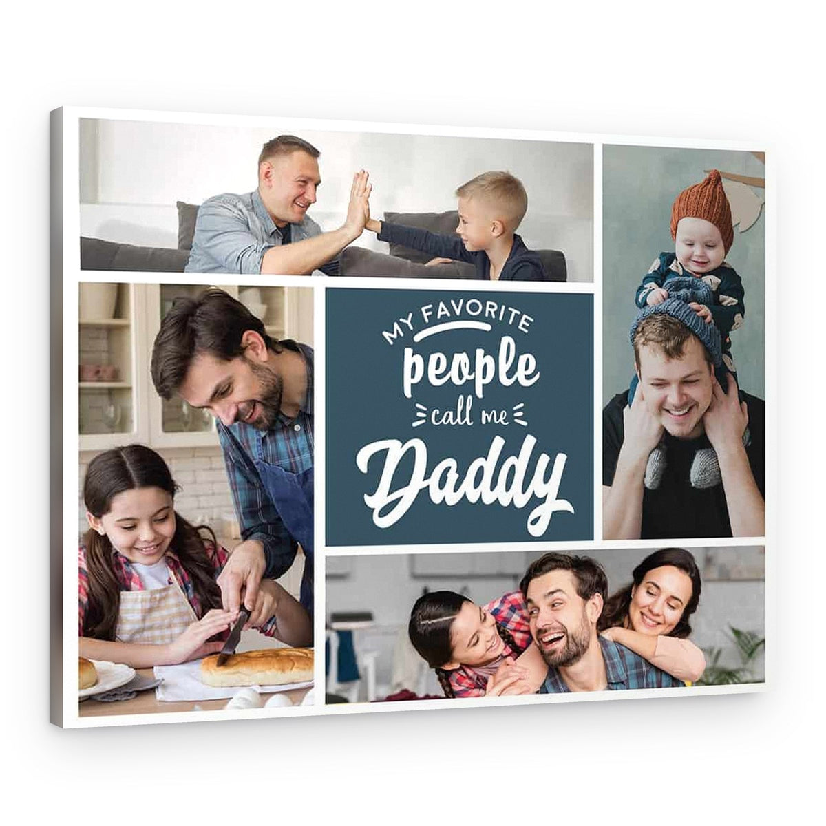 “My Favorite People Call me Daddy” Photo Collage Canvas – Canvas Print