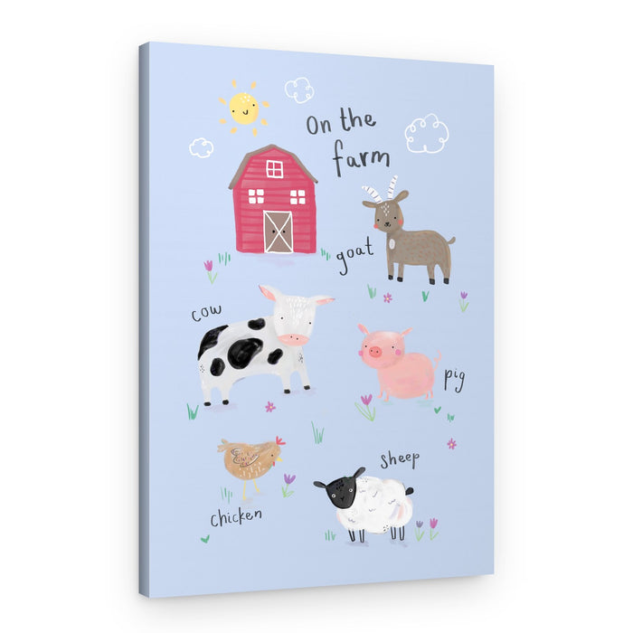 On The Farm Animals – Canvas Print