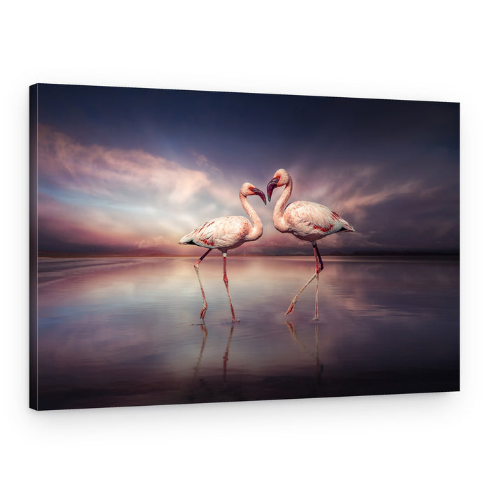 Romantic Flamingo Pair – Canvas Print