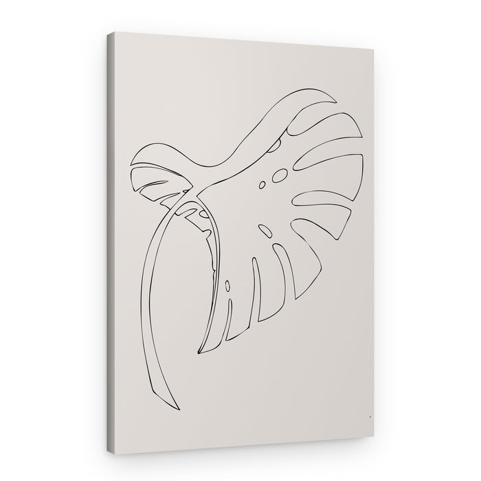 Monstera Leaf Outline – Canvas Print