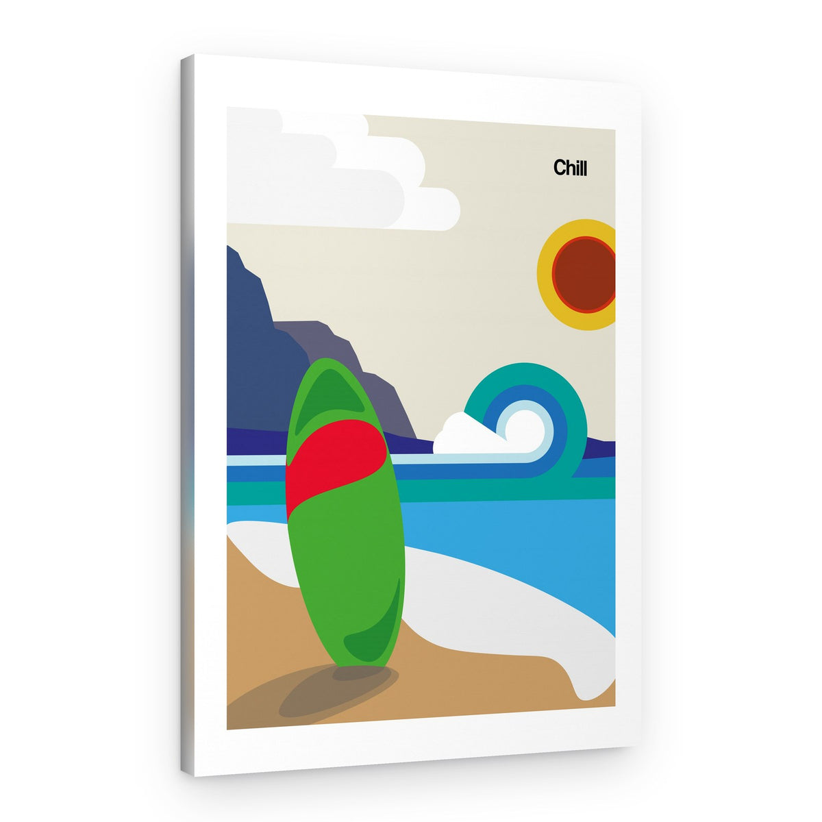 Chill Beach Surfboard – Canvas Print