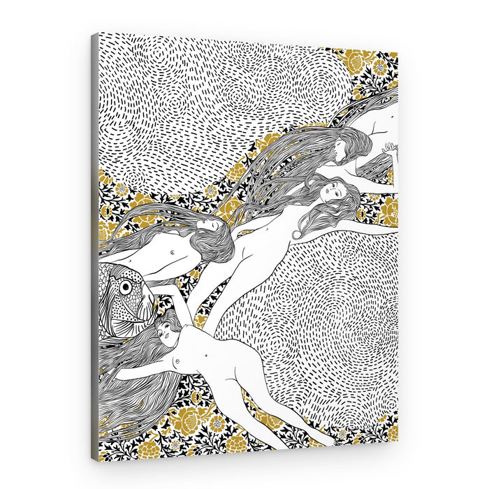 Ethereal Nudes Golden Dreams – Canvas Print
