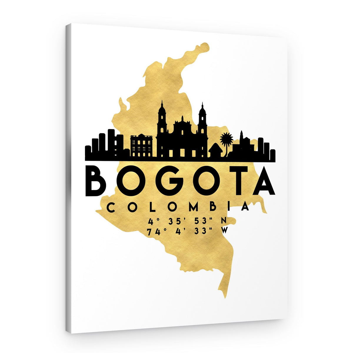 Bogota Colombia Skyline Map – Canvas Print