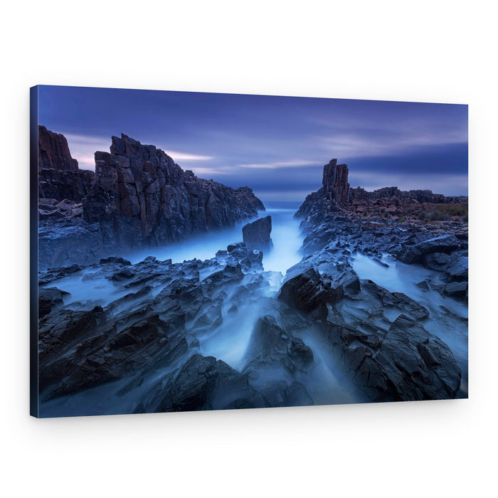Misty Coastal Rocks – Canvas Print