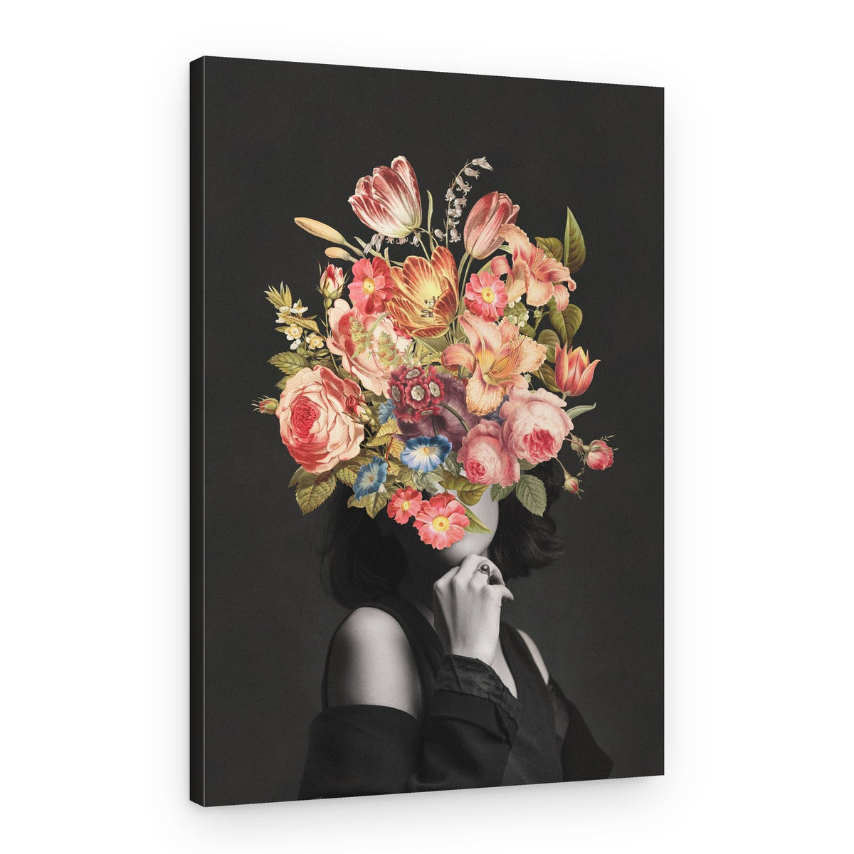 Pensive Floral Portrait – Canvas Print