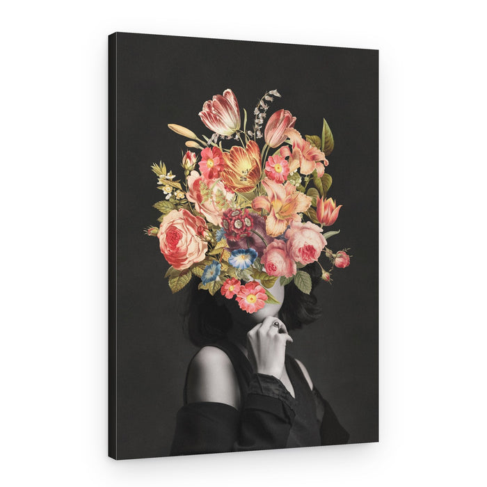 Pensive Floral Portrait – Canvas Print